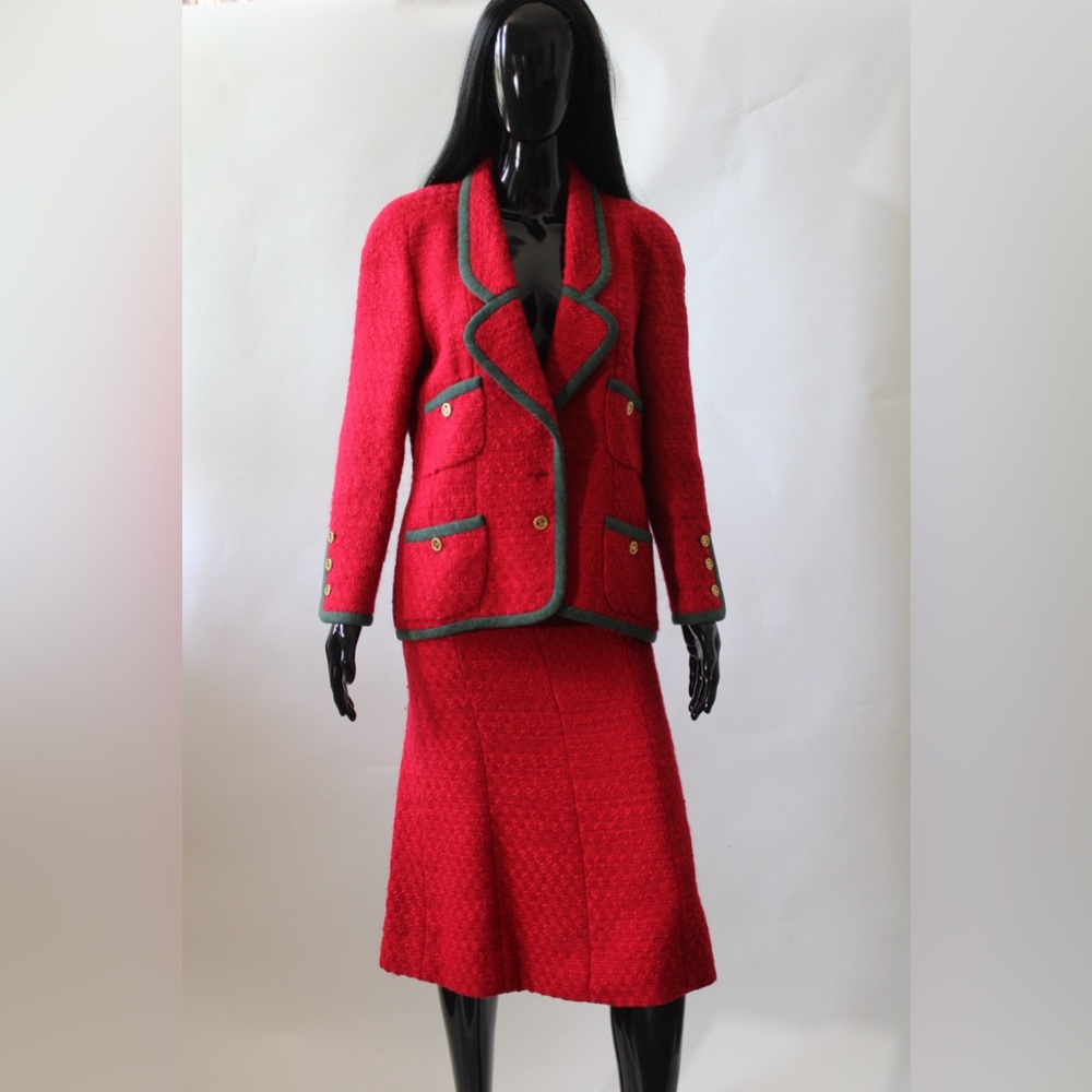 Vintage Chanel Boutique 1990s Tweed Skirt Set